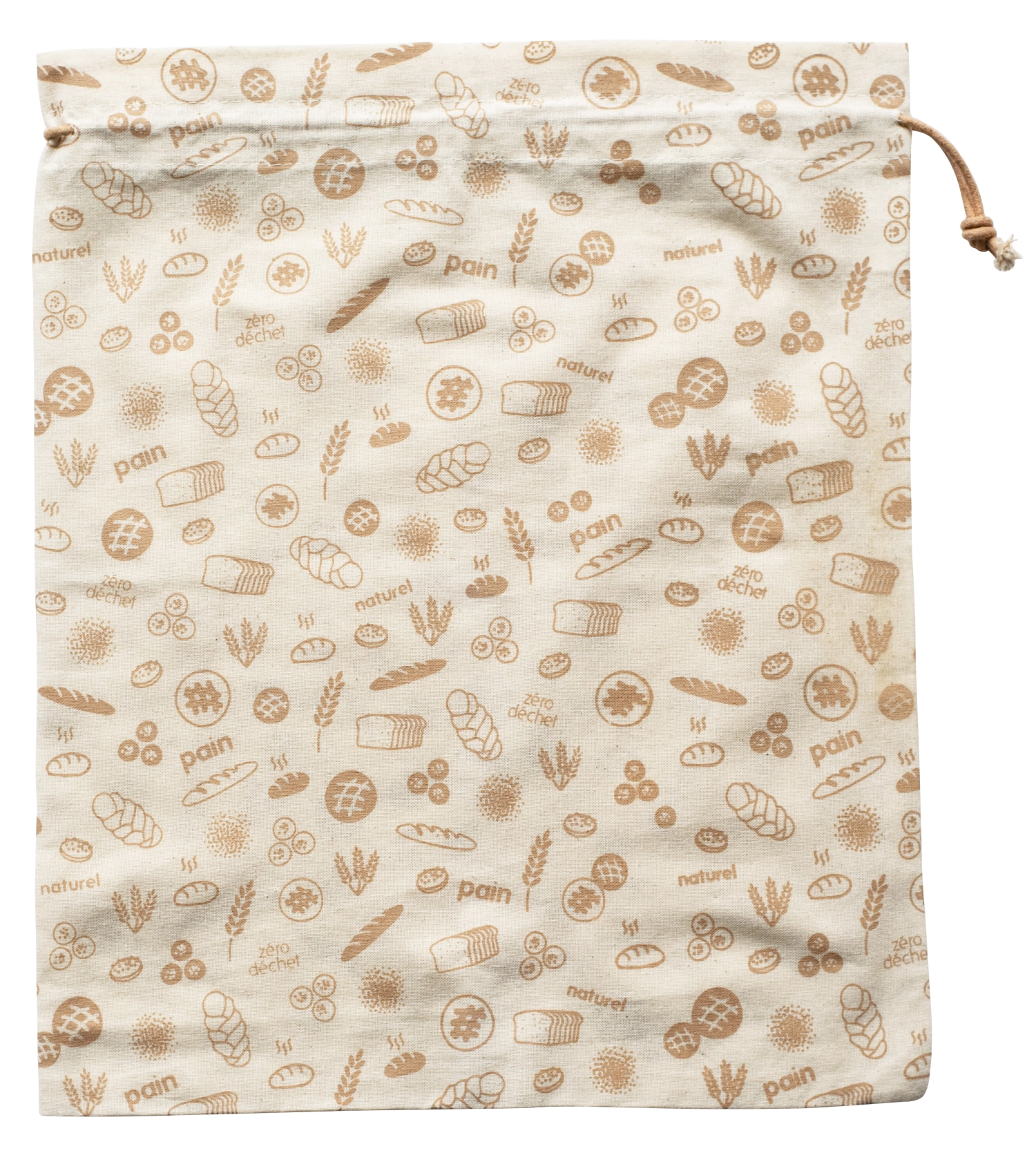 Image de Pebbly - Sac à pain XL coton marron 50 x 45 cm