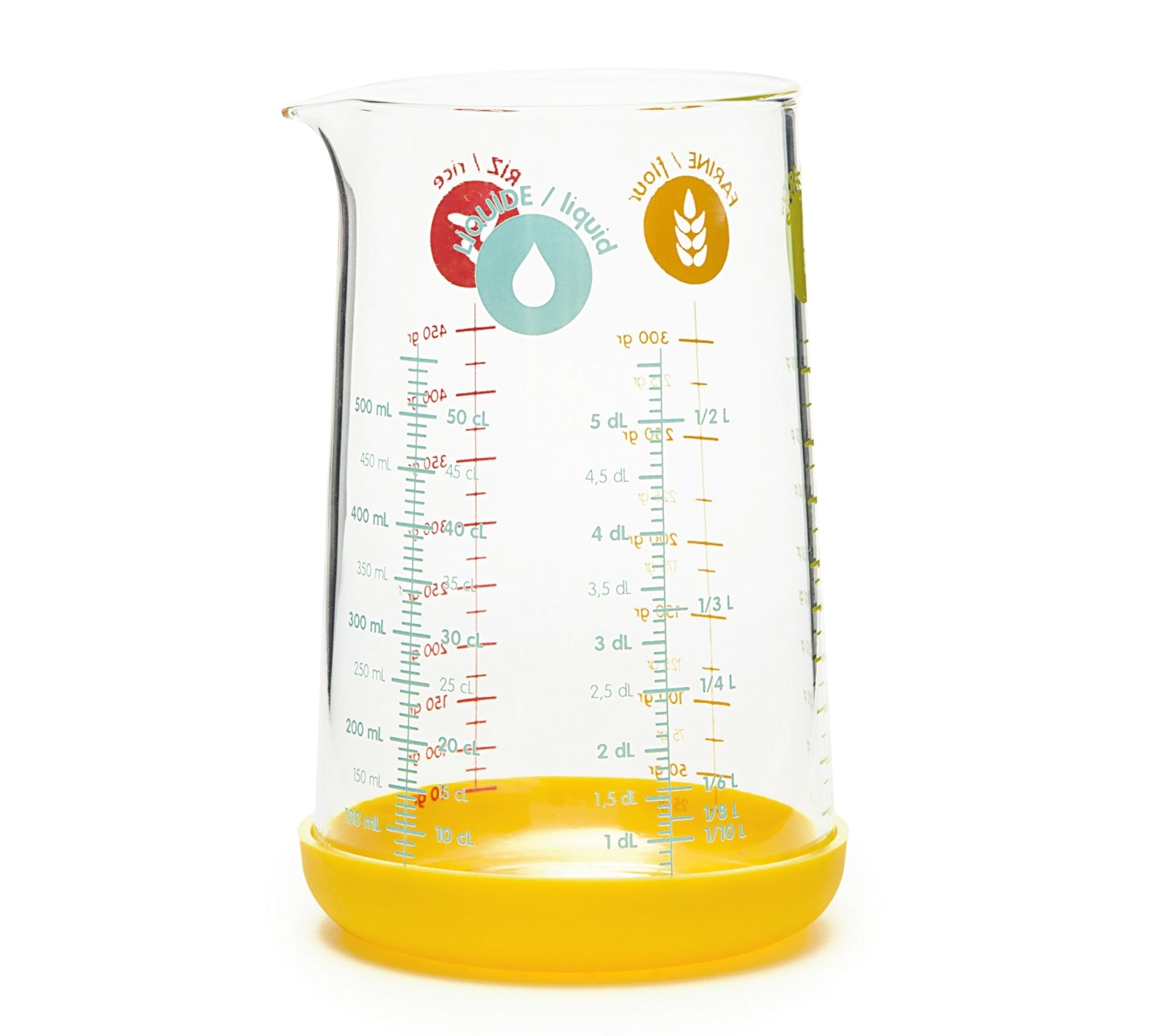 Bild von Pebbly - Messbecher mit Silikonboden 500 ml gelb