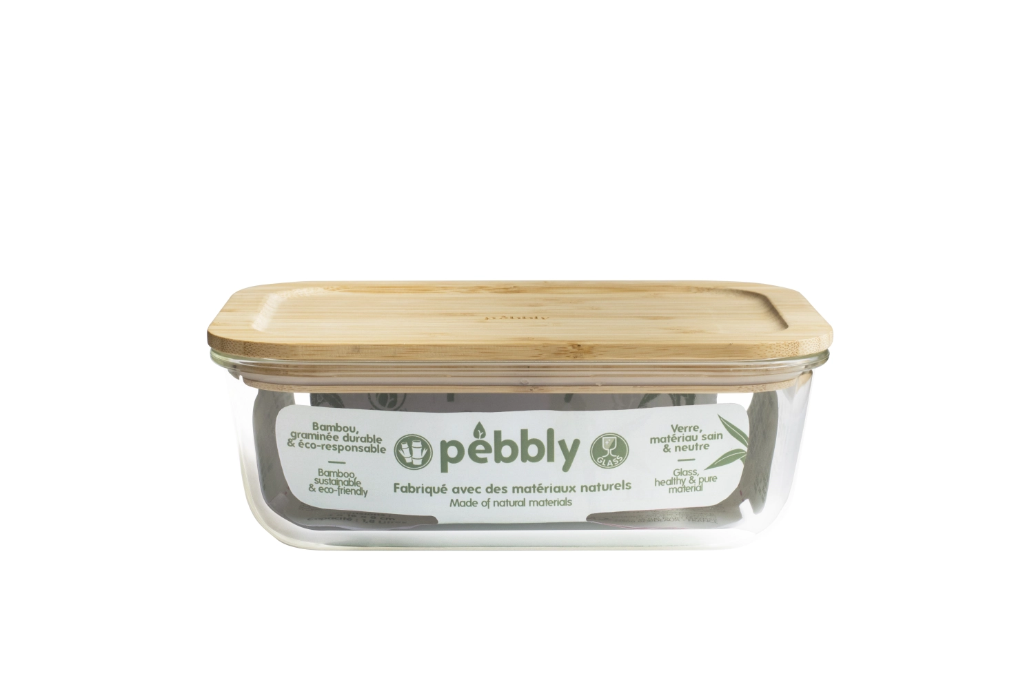 Picture of Pebbly - Storage Jar with Bamboo Lid 1.8 l 23 x 16 x 8 cm