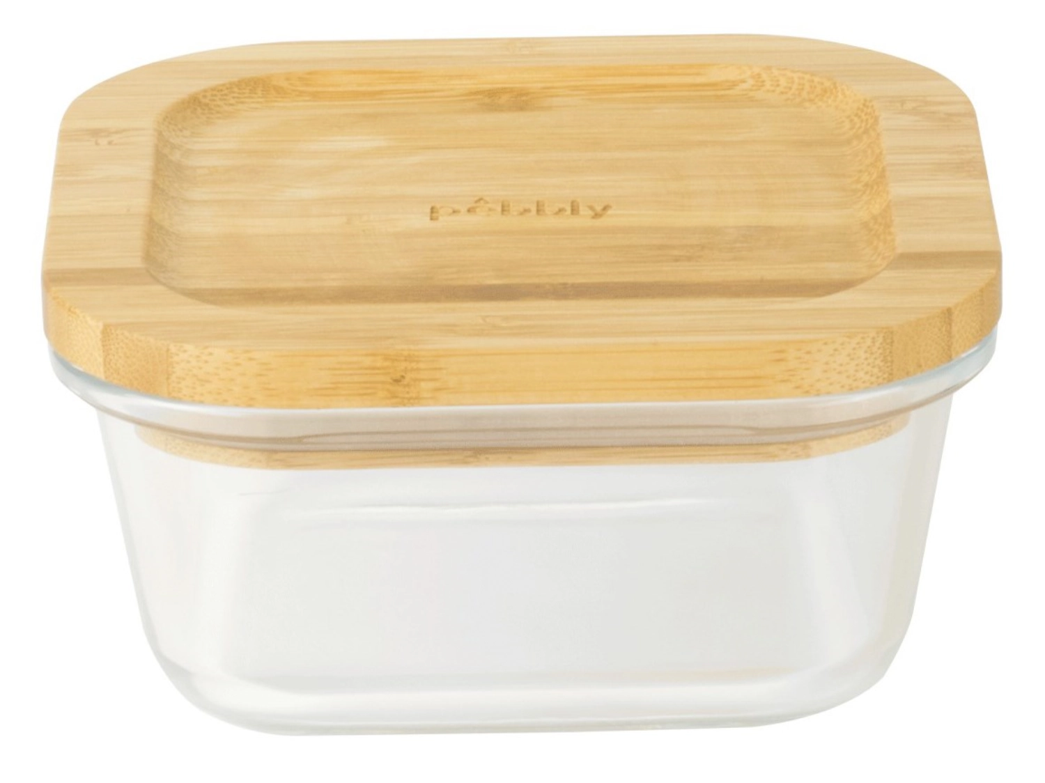 Picture of Pebbly - Storage Jar with Bamboo Lid Rectangular 13 x 13 x 6 cm