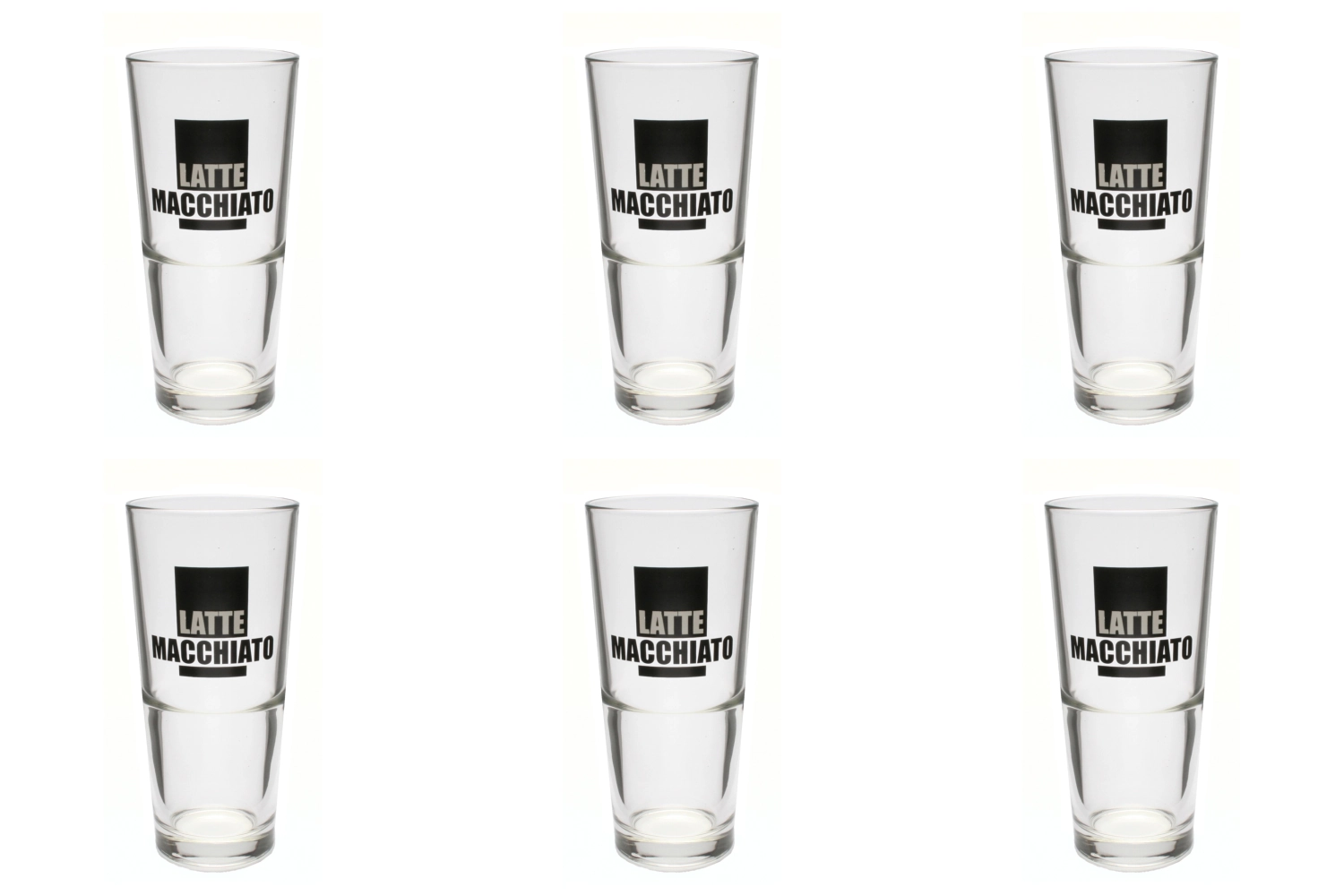 Bild von Rastal - 6er Set Latte Macch. Frank. 33 cl Dek. schwarz 15.2 cm Aligro