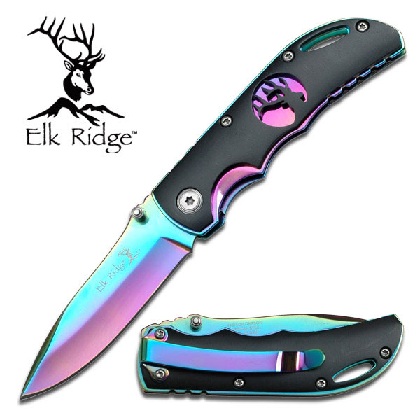 Image de Elk Ridge - Couteau de poche arc-en-ciel 134