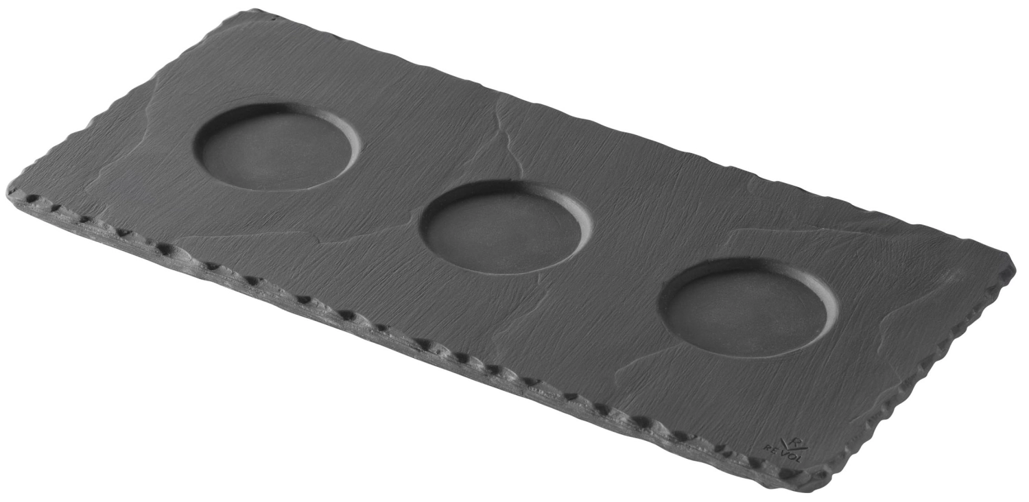 Immagine di Revol - Vassoio con 3 incavi 25 x 12 cm effetto ardesia
