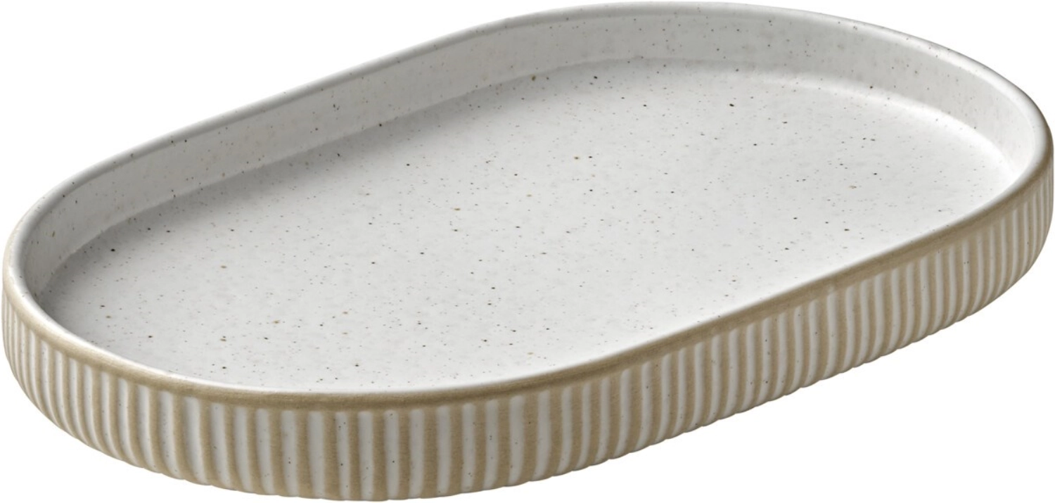 Bild von Schönwald - Playground Nara Platte oval Relief weiss 18 x 11 cm H 2 cm