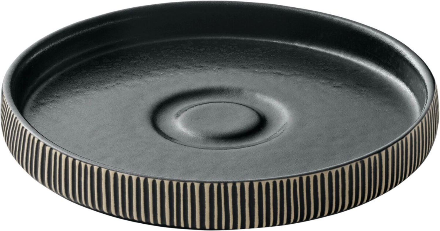 Bild von Schönwald - Playground Nara Untertasse rund Relief schwarz weiss D 15 cm