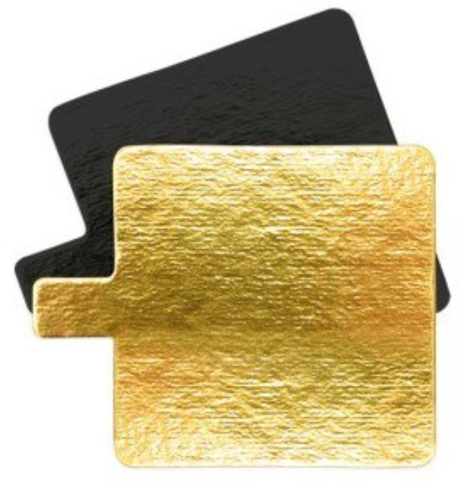 Bild von Scrap Cooking - 10er Set Tortenhalter gold/schwarz quadratisch 8 cm