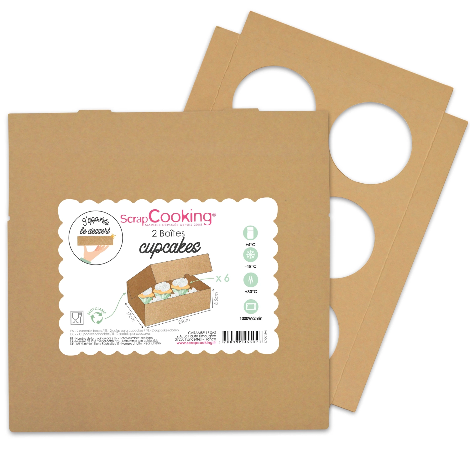 Bild von Scrap Cooking - 2 Cupcake-Schachteln für je 6 Stück 17 x 25 cm H 8.5 cm