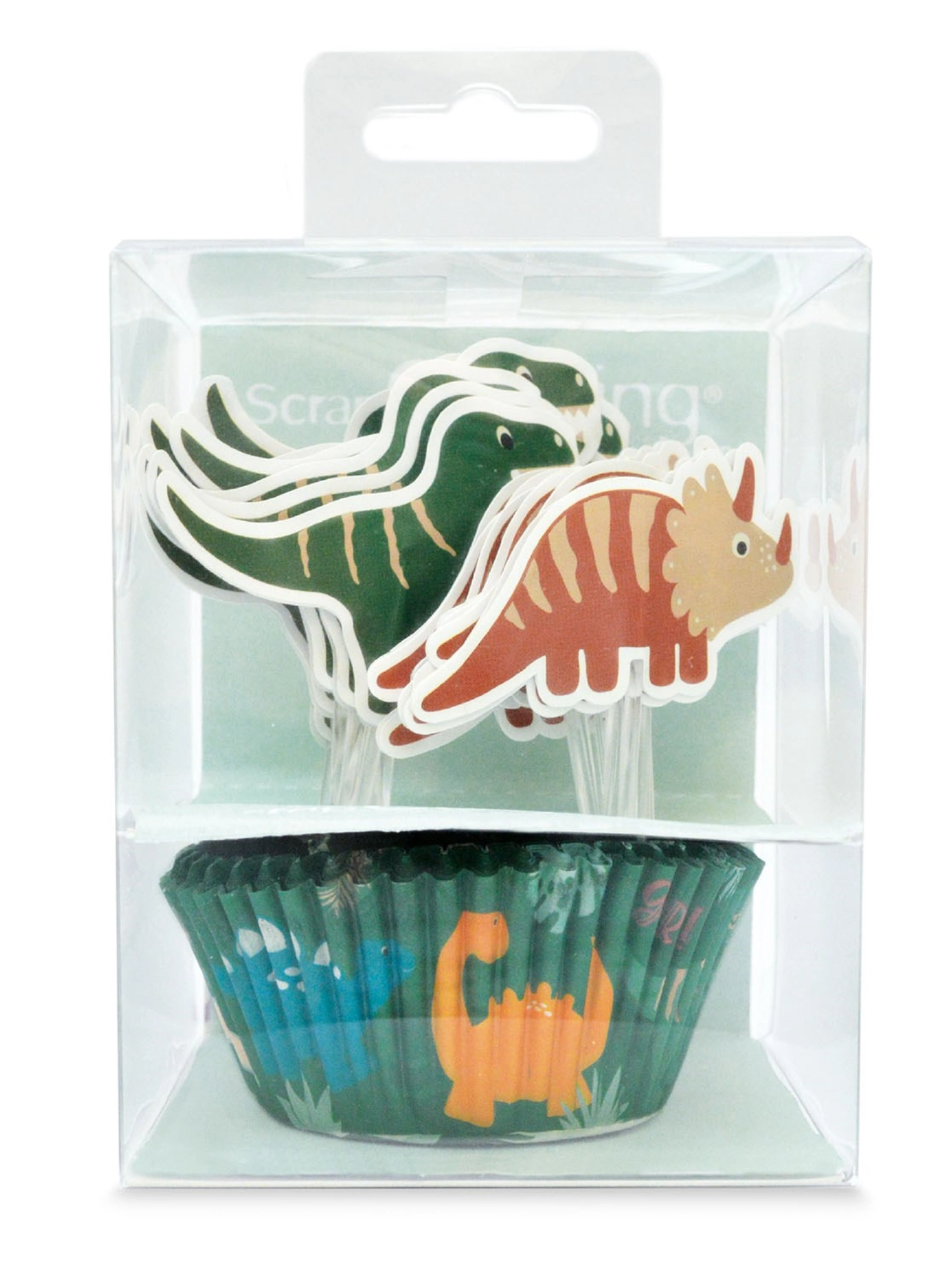 Bild von Scrap Cooking - 24 Cupcakesförmchen u. 24 Cake Toppers Dino