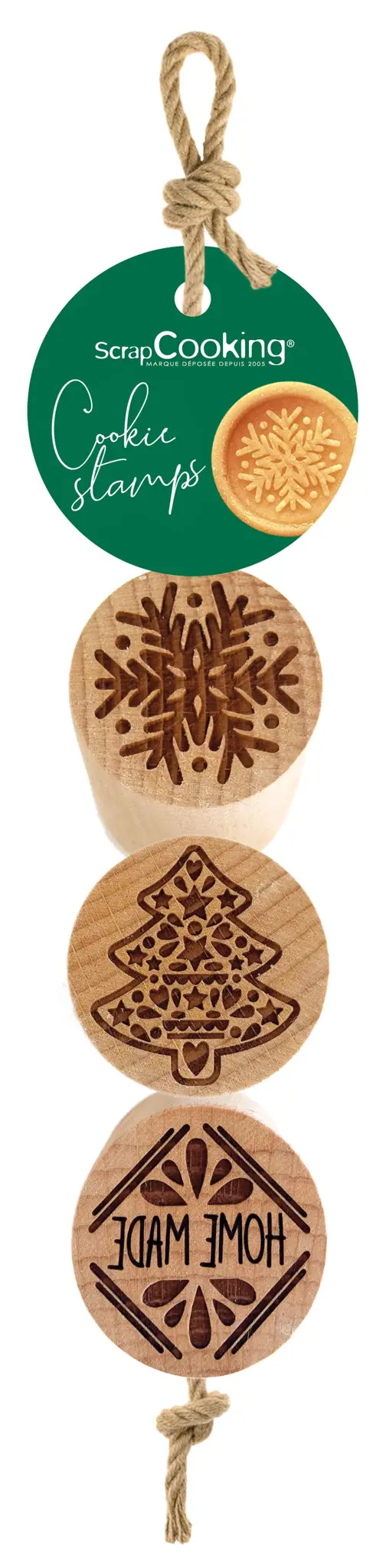 Bild von Scrap Cooking - 3 Mini-Cookie Stempel Schneeflocke Tanne Home Made