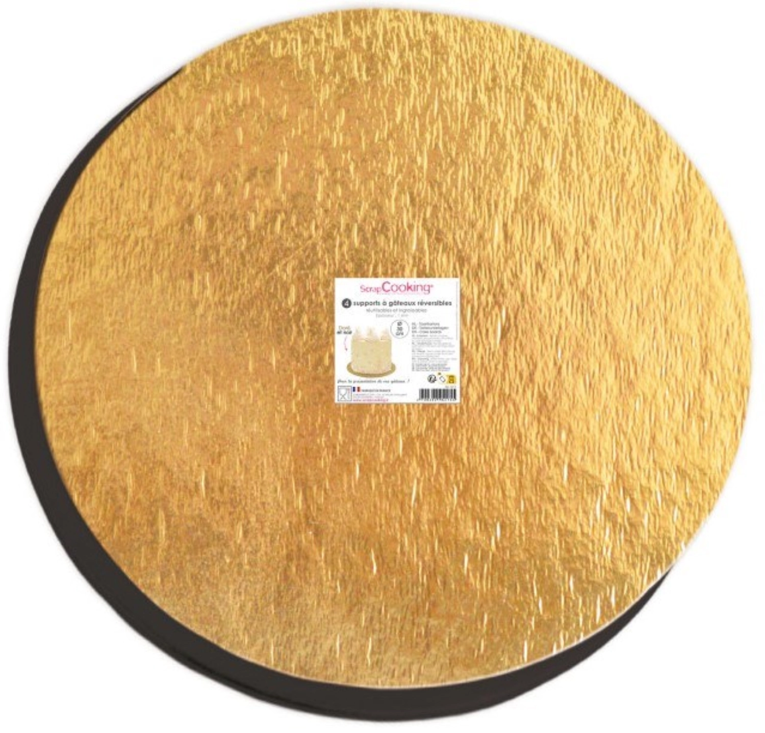 Bild von Scrap Cooking - 4er Set Tortenhalter gold/schwarz rund 30 cm