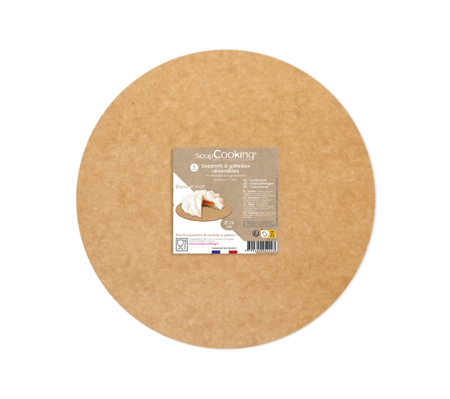 Bild von Scrap Cooking - 5er Set Kuchenunterlage Kraftpapier D 24 cm