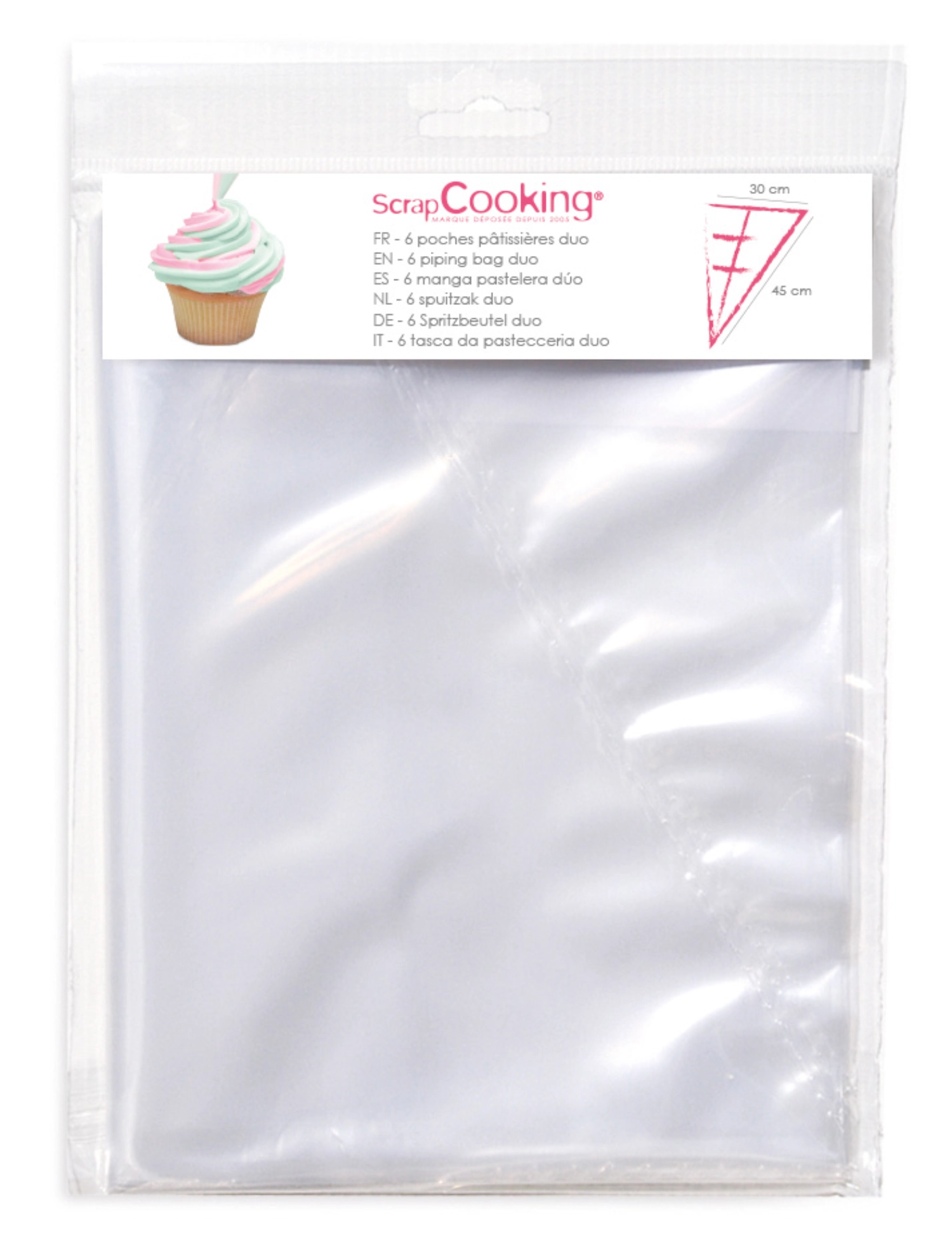 Bild von Scrap Cooking - 6 Stk. Einwegspritzbeutel mit zwei Kammern 30 x 25 cm