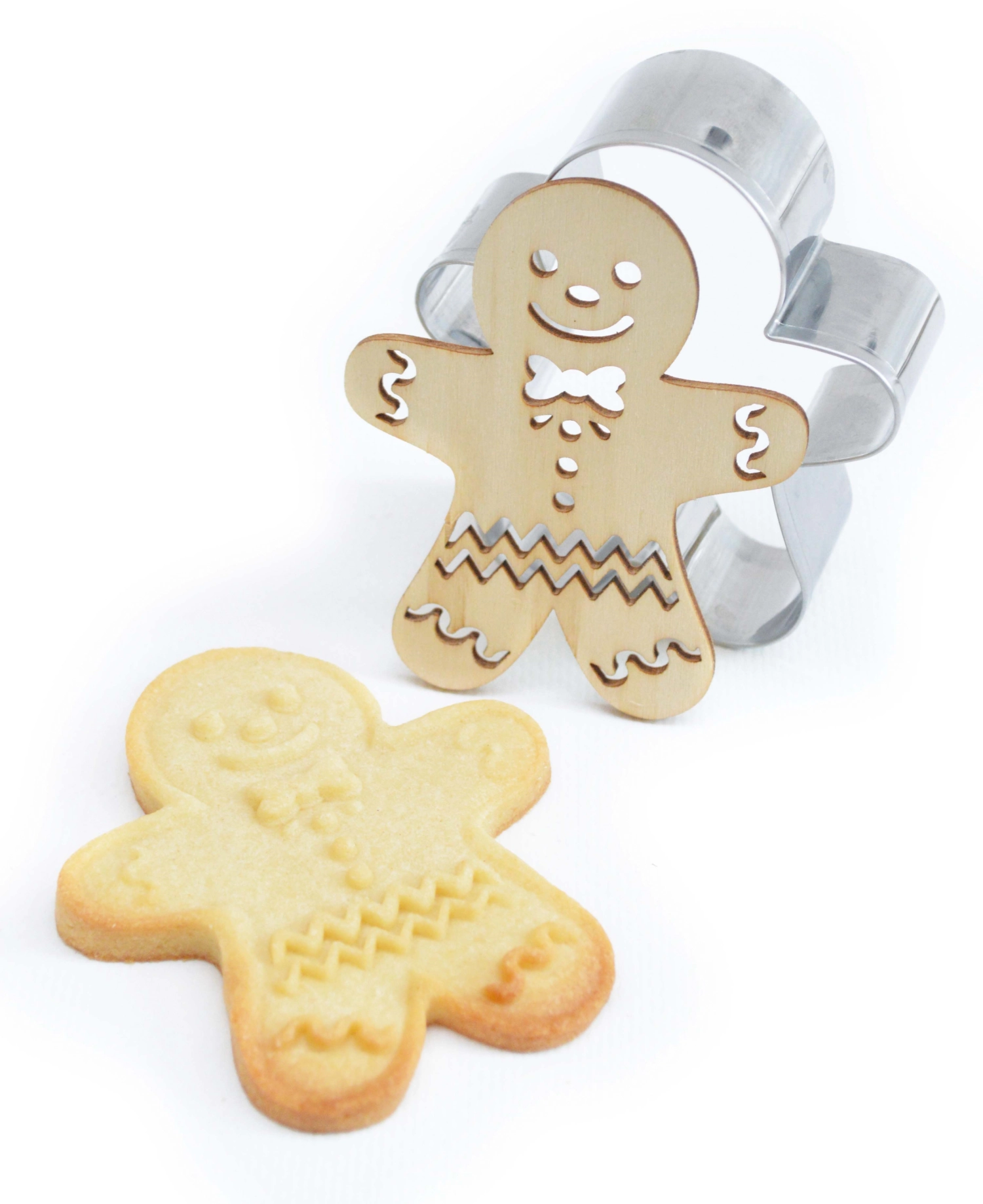 Immagine di Scrap Cooking - Stampo per biscotti e timbro in legno omino di pan di zenzero