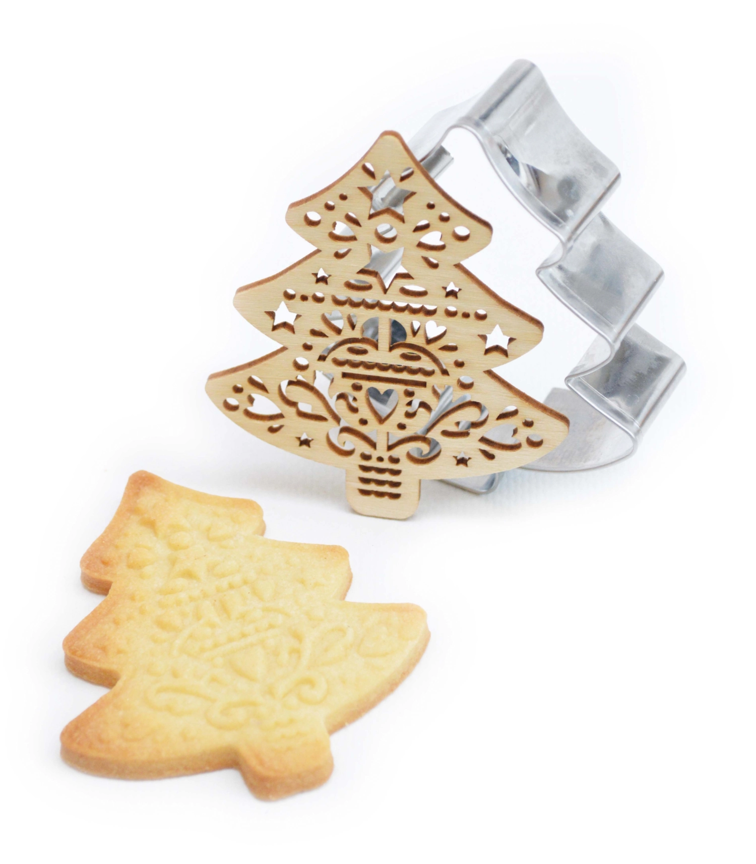 Immagine di Scrap Cooking - Stampo per biscotti e timbro in legno albero di Natale