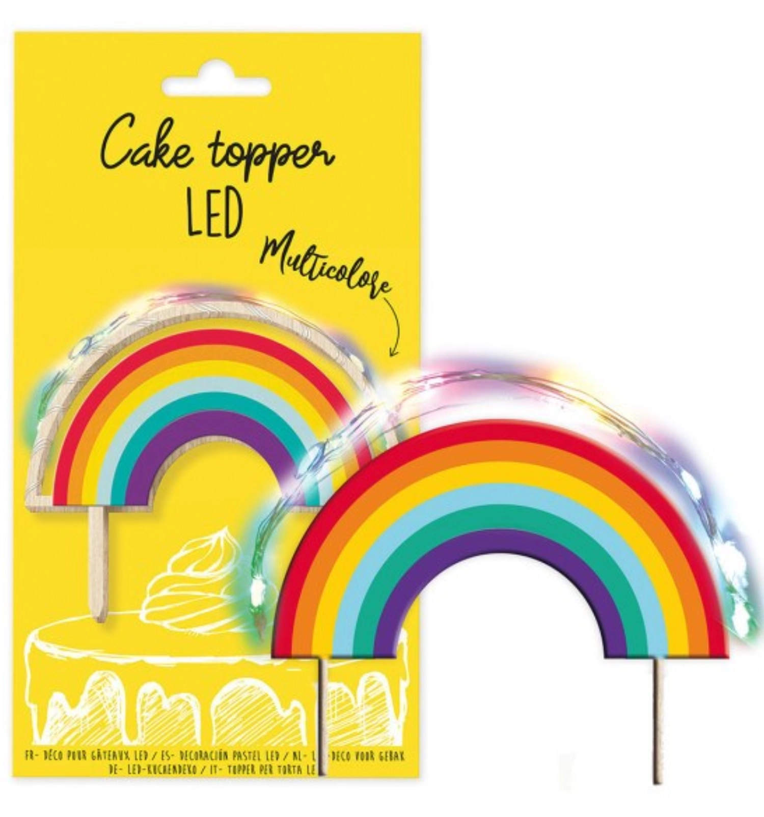 Bild von Scrap Cooking - Cake Topper mit LED-Beleuchtung Regenbogen