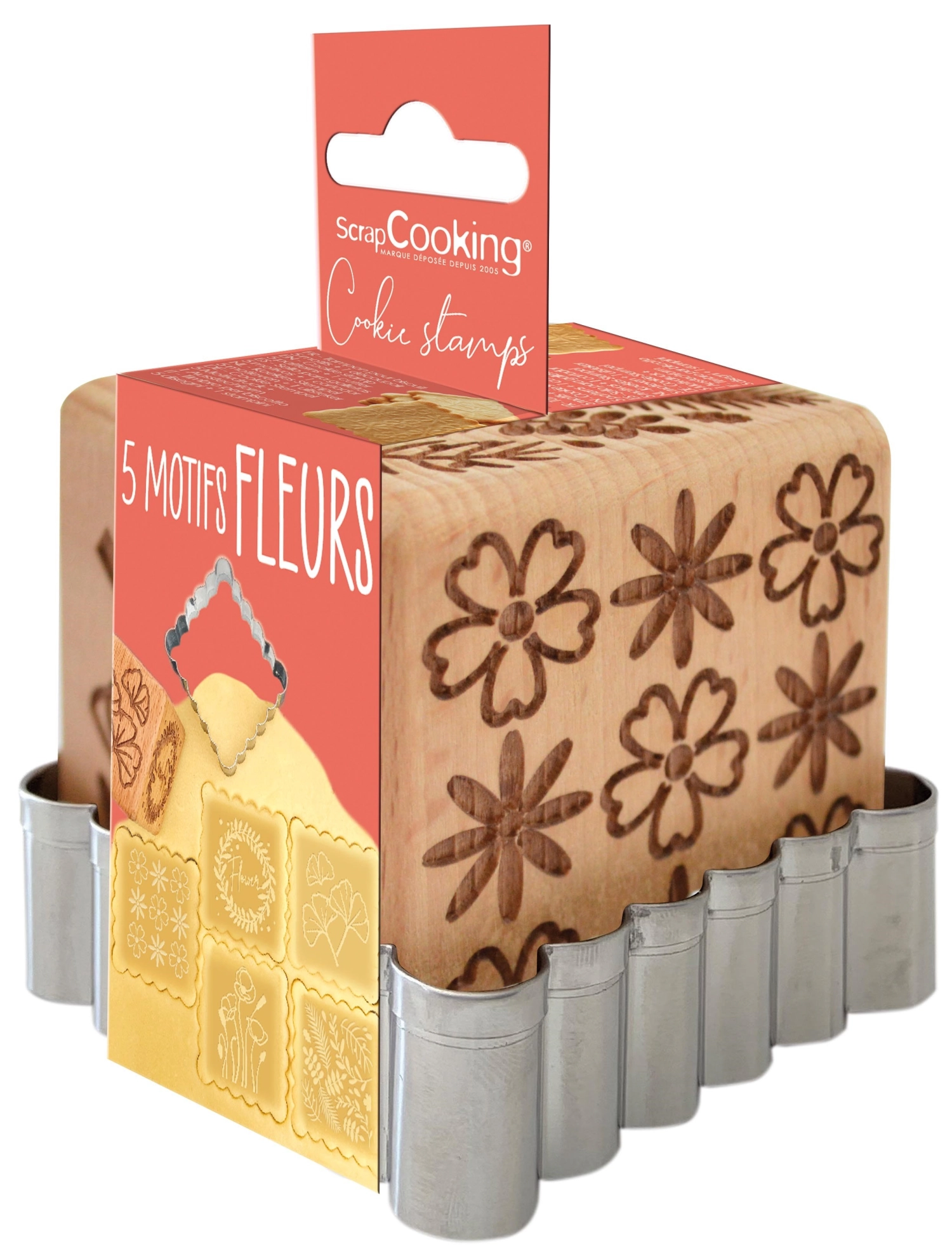 Bild von Scrap Cooking - Cookie Stamp Würfelstempel u. Ausstecher Blumen