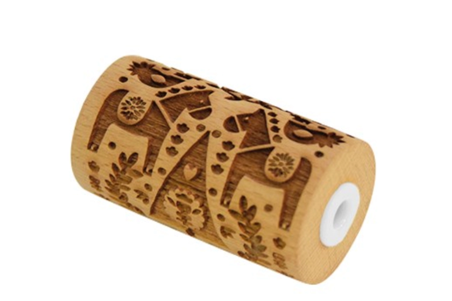Immagine di Scrap Cooking - Mattarello in legno inciso Natale decorazione