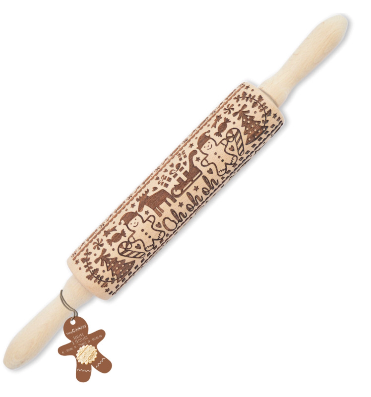 Picture of Scrap Cooking - Dough Roller with Gingerbread Man Embossing 39 cm