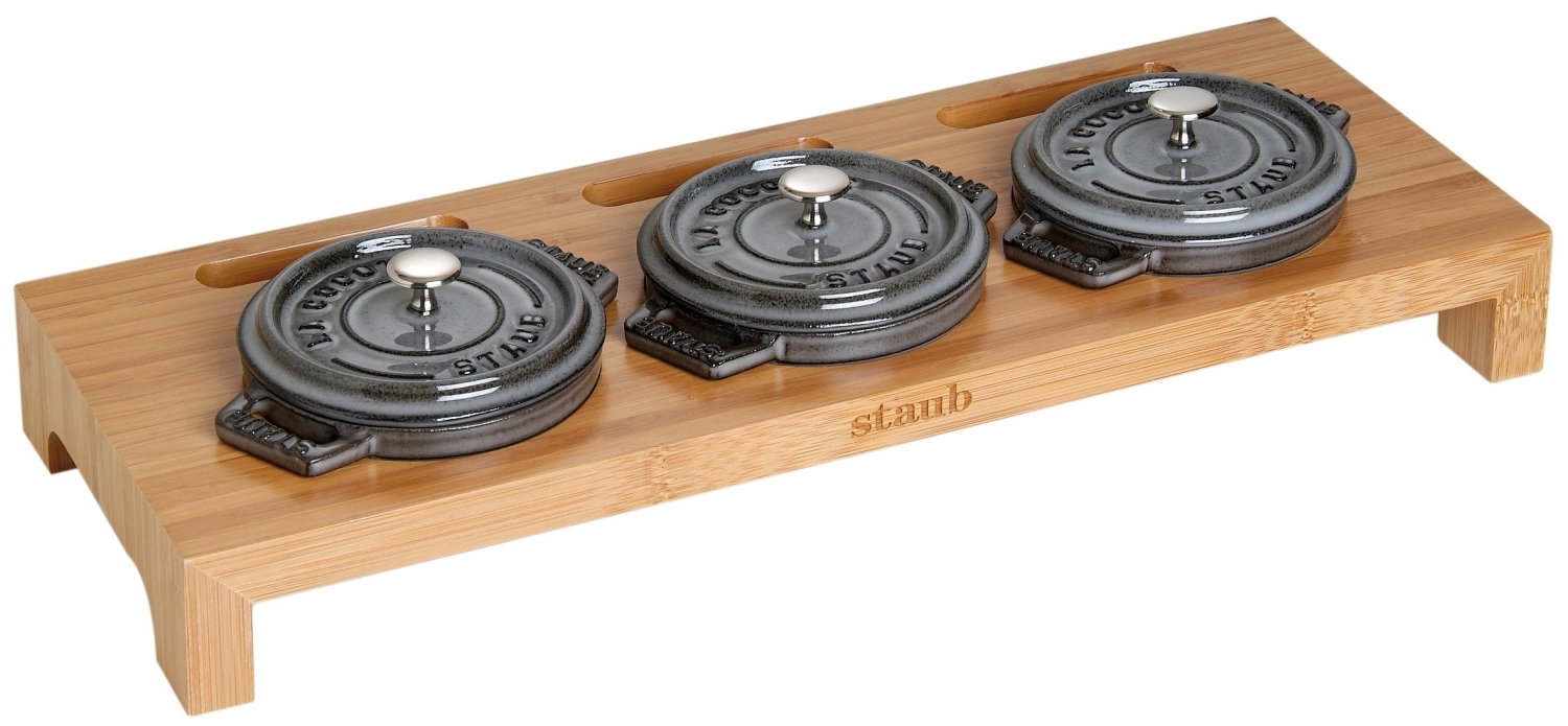 Bild von Staub - 3er Ständer für Cocottes Bambus 42 x 16 cm