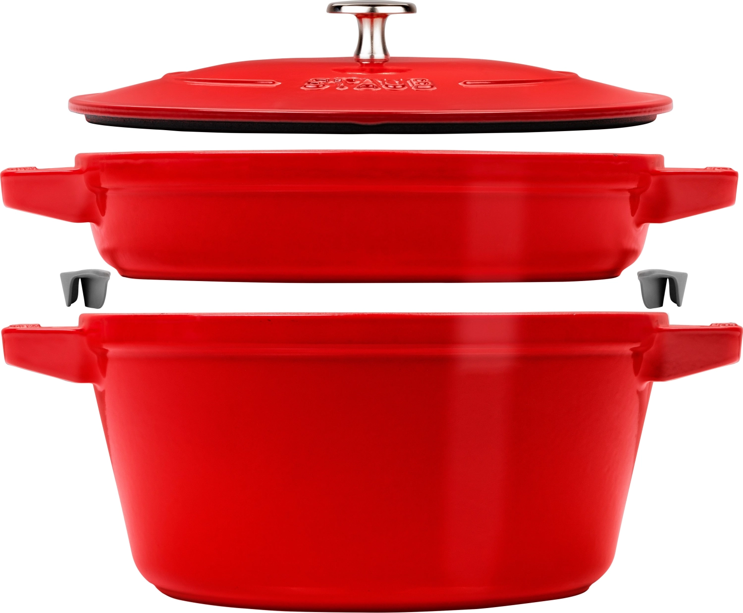 Picture of Staub - Cocotte 3-pc. 24 cm round Cherry Red stackable