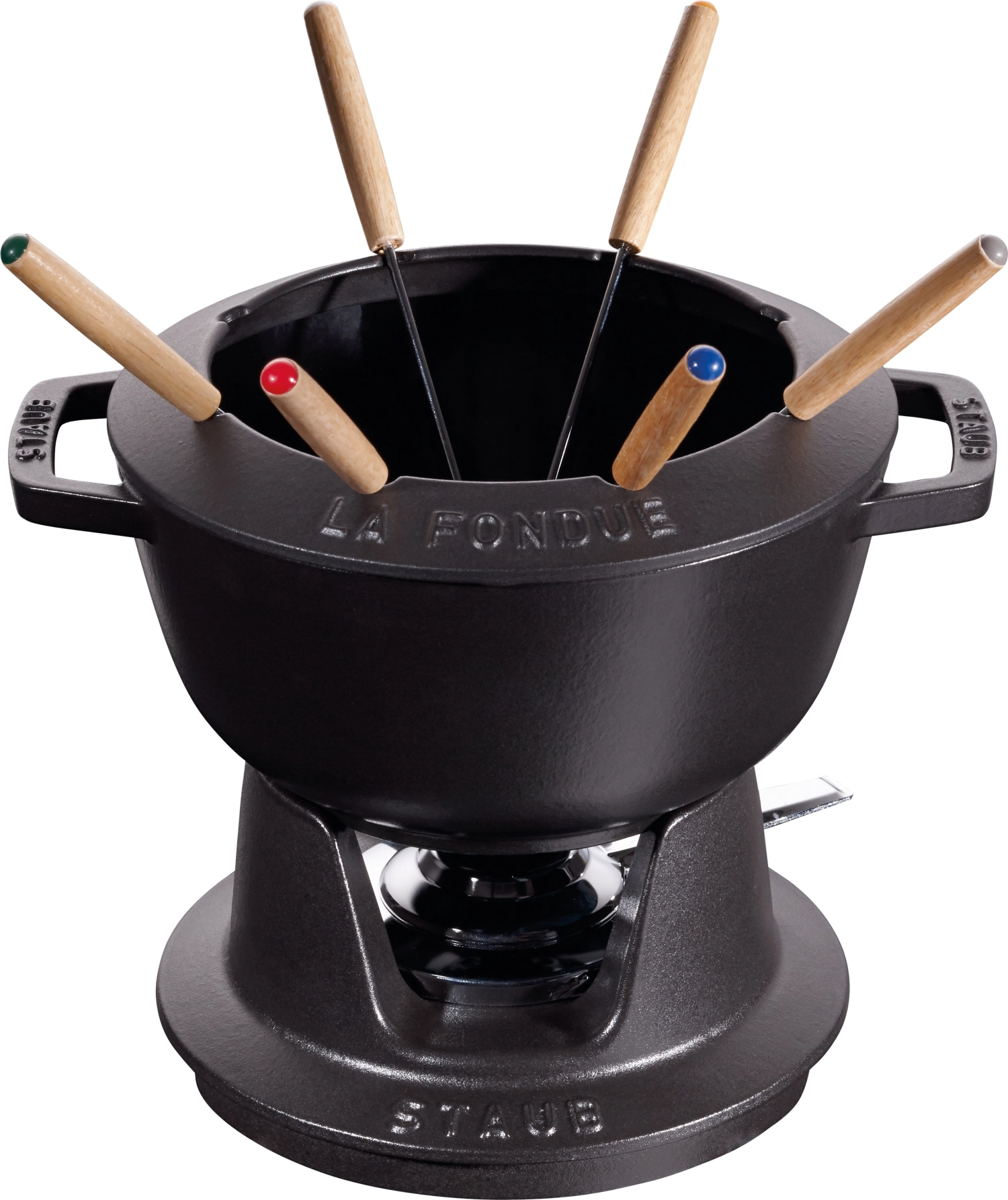 Bild von Staub - Fondue Set schwarz m. 2 Griffen rund. 20 cm