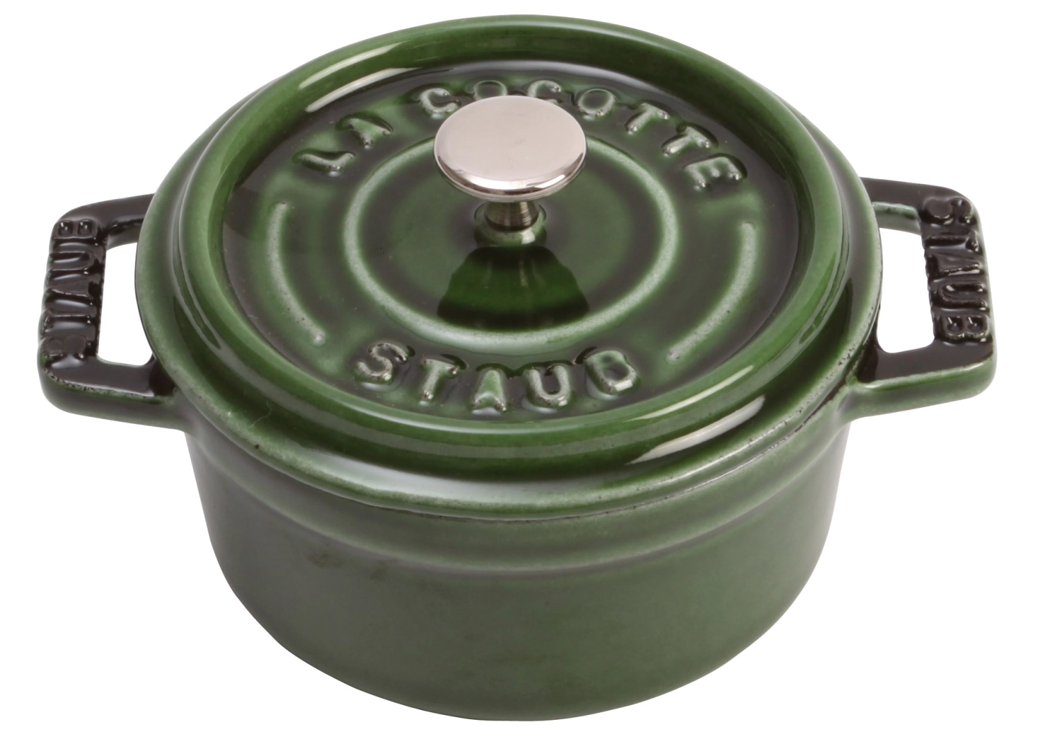 Picture of Staub - Mini Cocotte 10 cm Round Basil Green Cast Iron 0.25 l