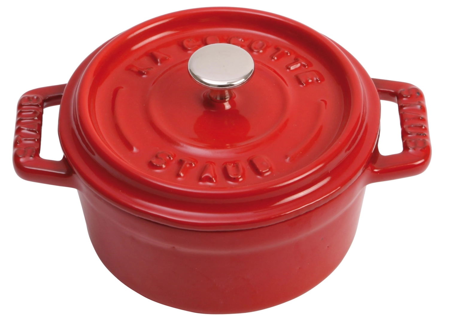 Bild von Staub - Mini Cocotte 10 cm rund Kirsch-Rot Gusseisen 0.25 l