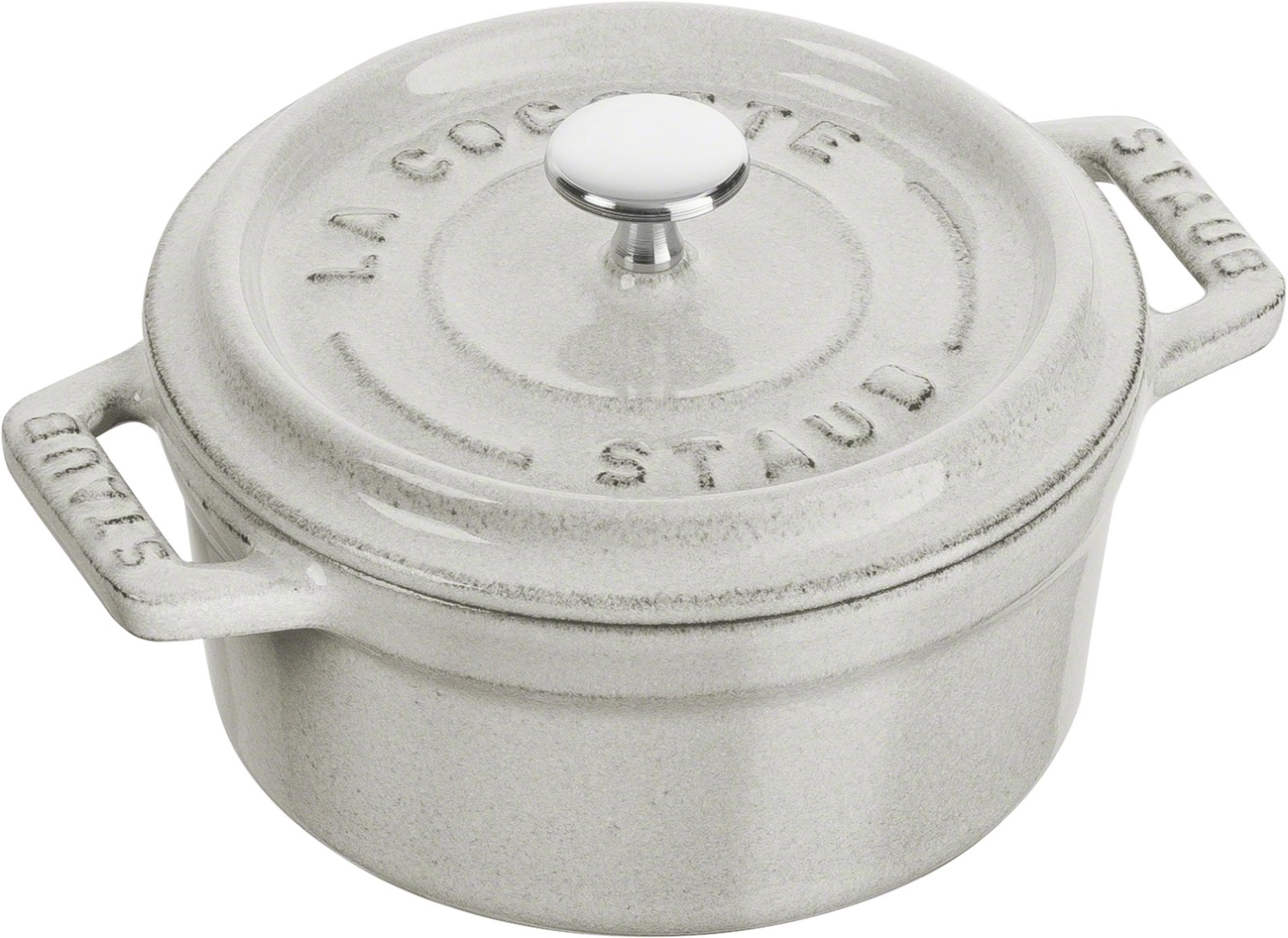 Bild von Staub - Mini Cocotte 10 cm rund Weisser Trüffel Gusseisen 0.25 l