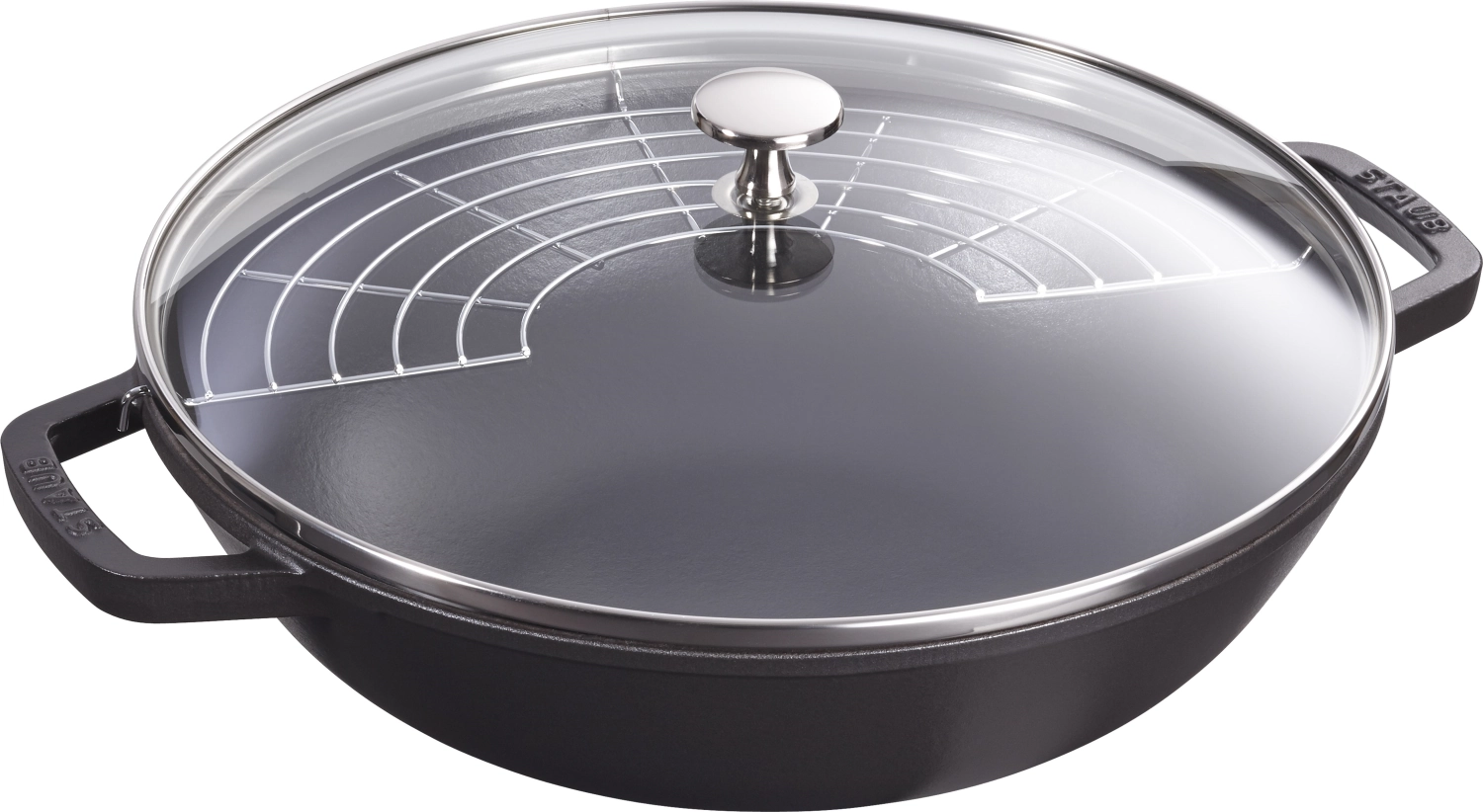 Image de Staub - Wok avec couvercle en verre noir 4.4 lt. 30 cm