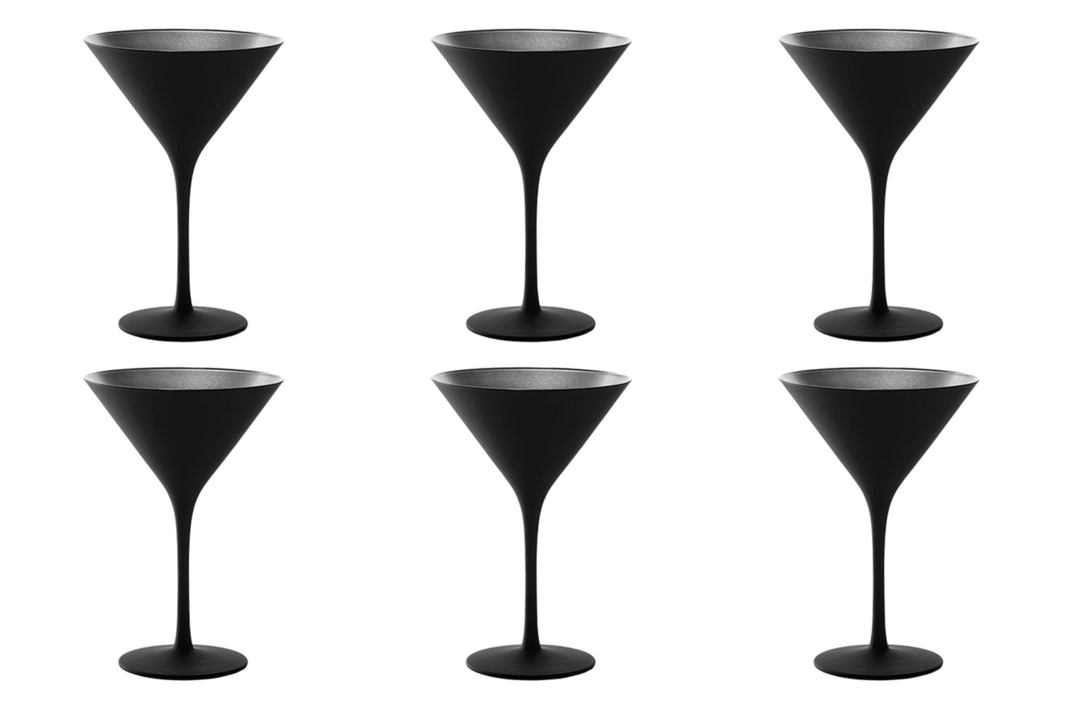 Bild von Stölzle - 6er Set Elements Cocktailschale 240 ml schwarz/silber