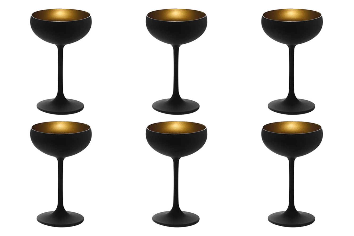 Image de Stölzle - 6er Set Elements Coupe à Champagne 230 ml noir/or