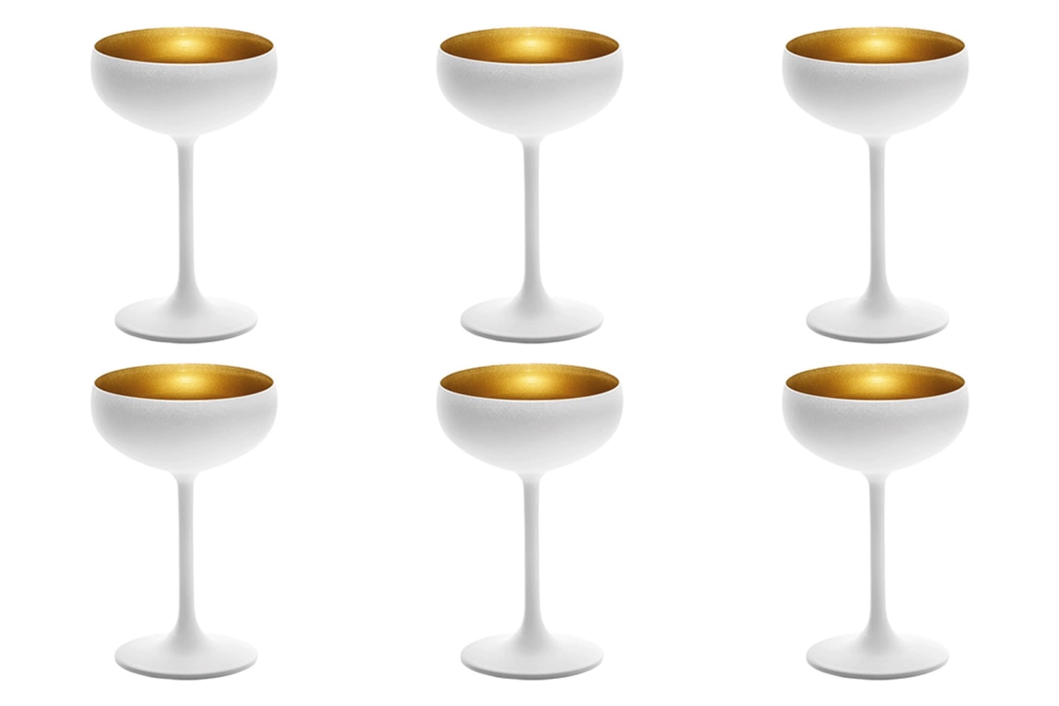Image de Stölzle - 6er Set Elements Coupe à Champagne 230 ml blanc/or