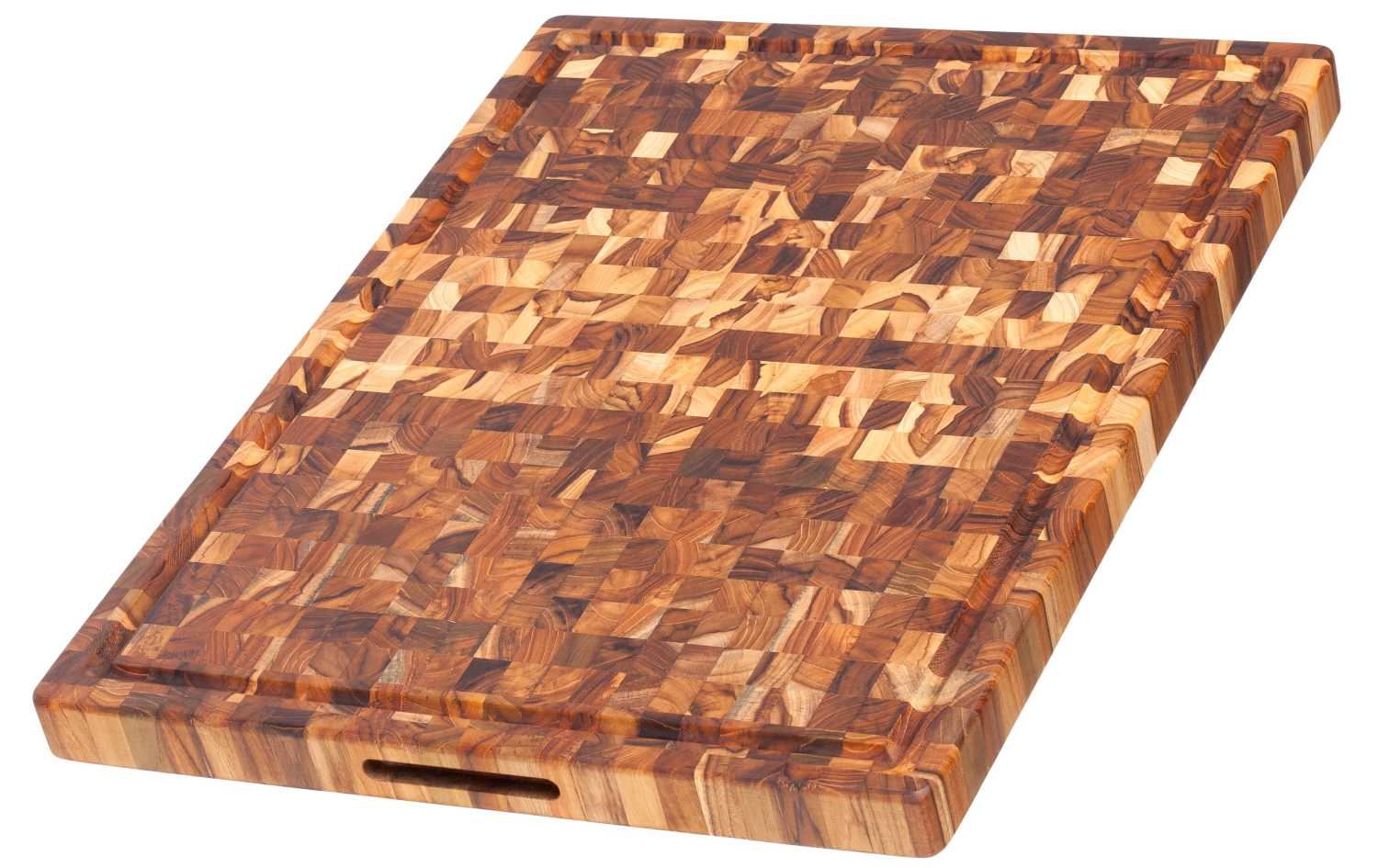 Bild von Teak Haus - Butcher Block Schneidbrett mit Saftrille 61 x 46 x 3.8 cm