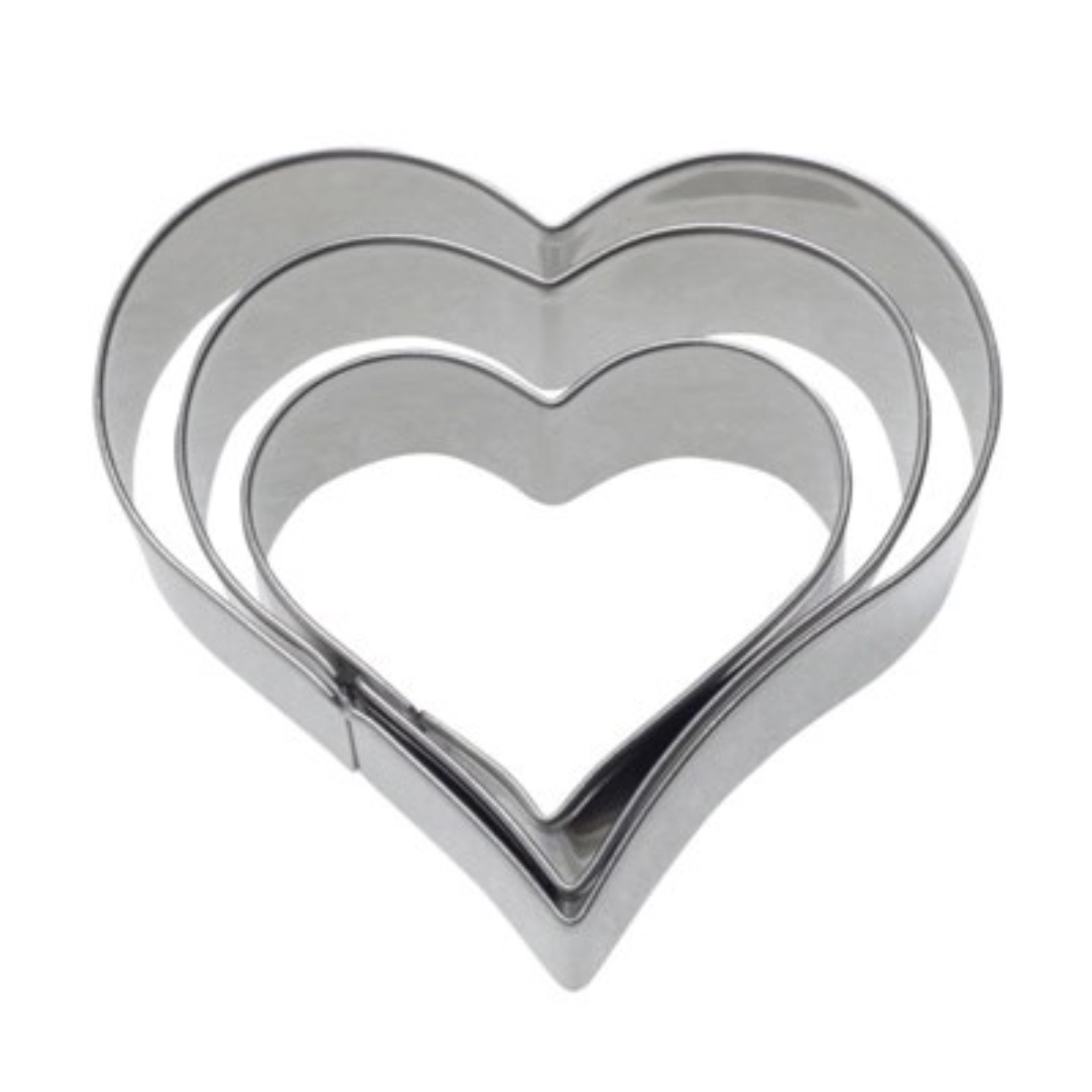 Immagine di Westmark - 3 pz. Formine per biscotti a forma di cuore per terrazze 4 5 6 cm acciaio inossidabile