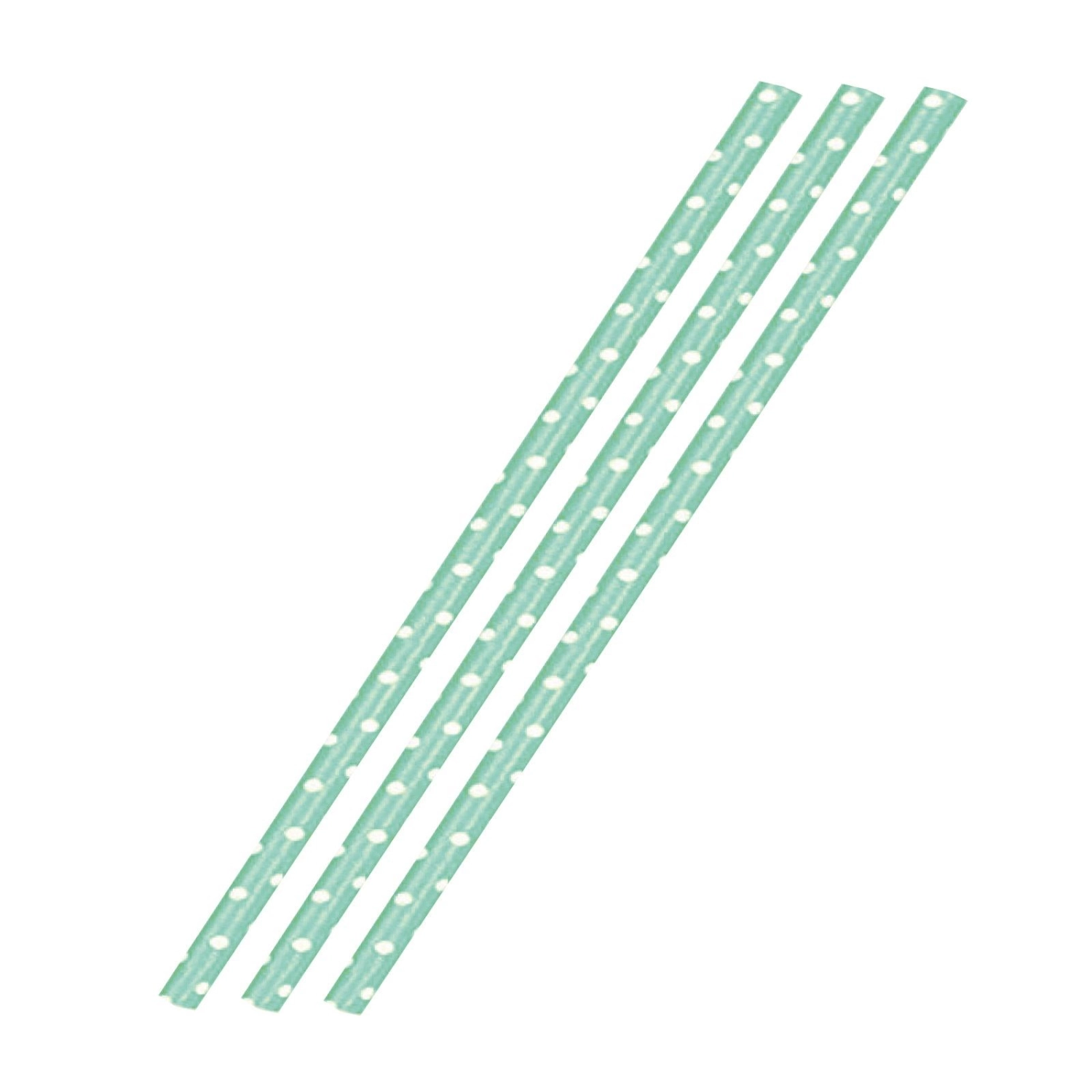 Bild von Westmark - 50 Papier-Trinkhalme grün mit weissen Punkten 19 7 cm 50sb