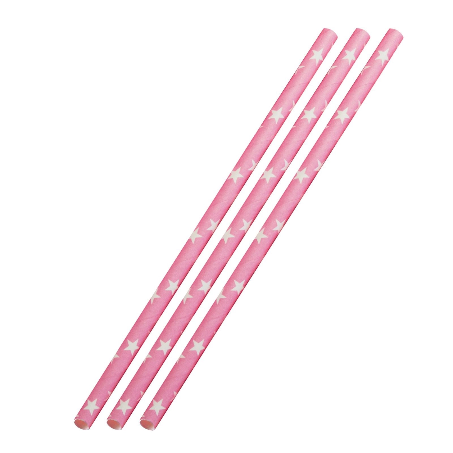 Bild von Westmark - 50 Papier-Trinkhalme rosa mit weissen Sternen 19 7 cm 50sb