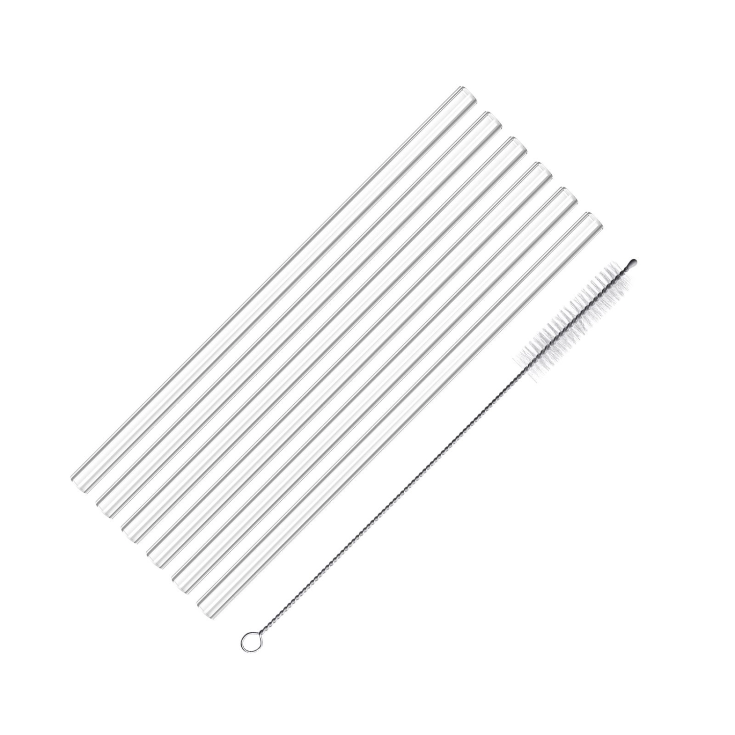Bild von Westmark - 6 Trinkhalme Glas u. Reinigungsbürstchen D8 x 200 mm