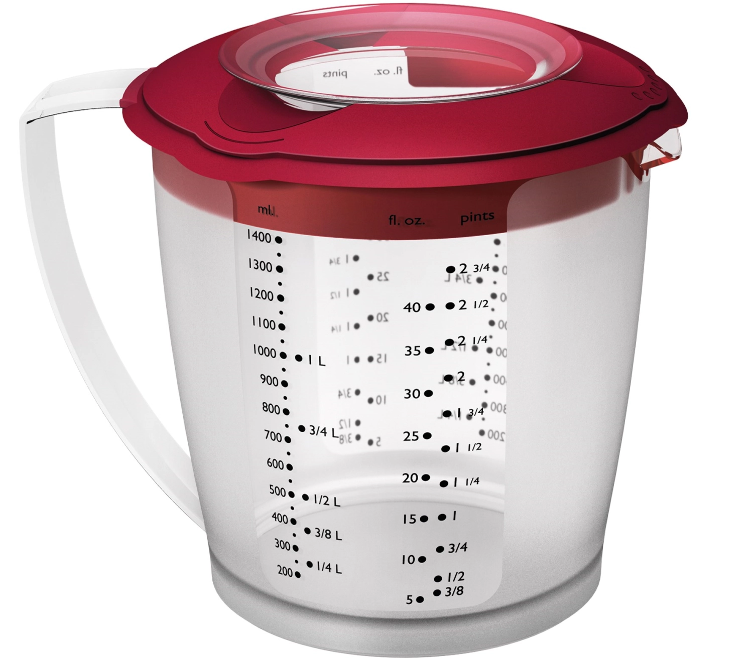 Bild von Westmark - Rührbecher m. Deckel Helena rot D 14.8 H 15 cm 1.4 lt