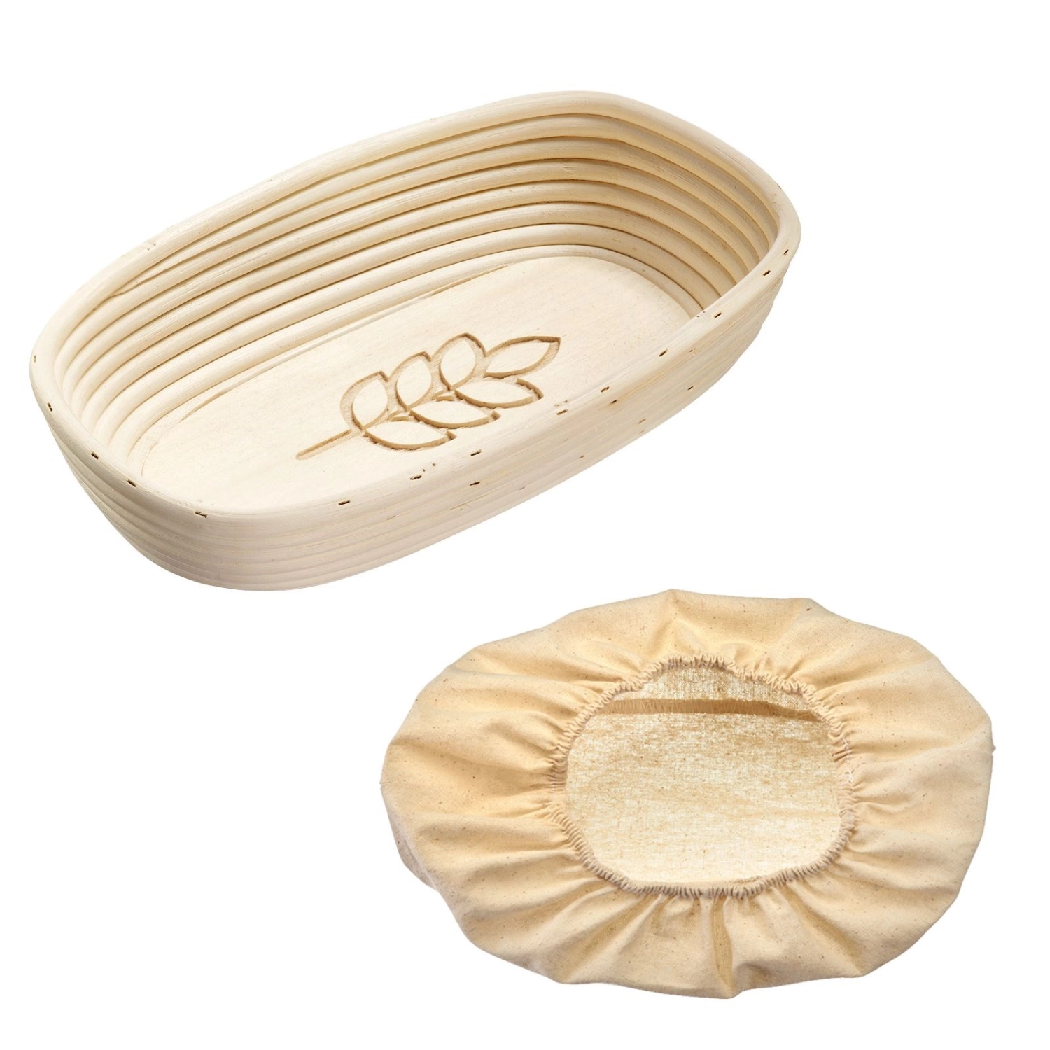 Bild von Westmark - Set Gärkörbchen oval mit Bezug mit Ähre 34 x 20.5 x 8 cm