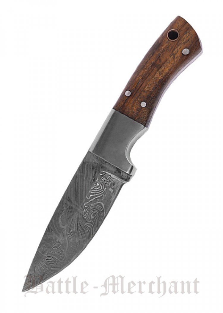 Image de Battle Merchant - Couteau de chasse en damas avec manche en bois de Shisham