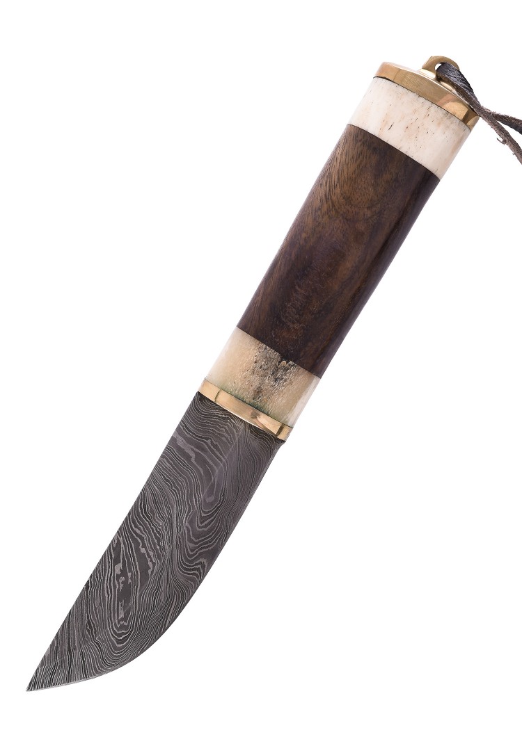 Immagine di Battle Merchant - Coltello damasco vichingo legno-osso