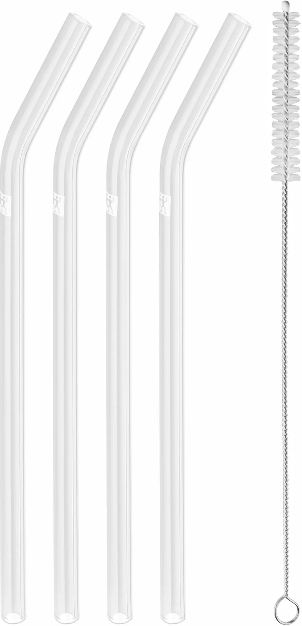 Bild von Zwilling - Strohhalme Glas transp. gebogen 4er Set 23 cm D 9 mm + Bürste