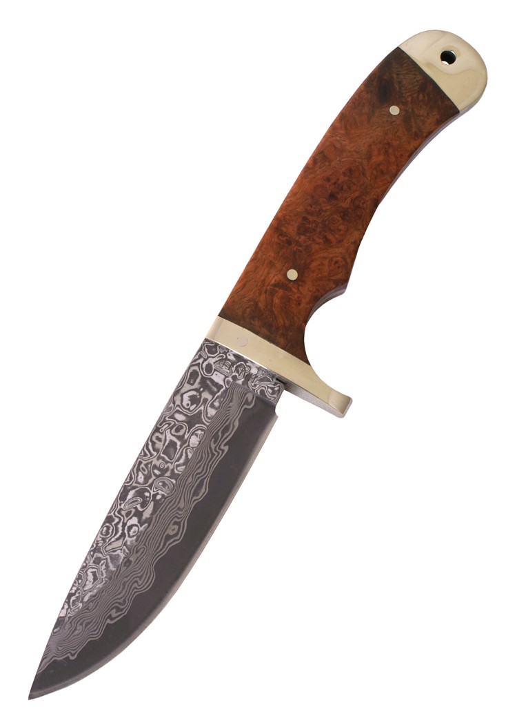 Image de Haller - Couteau de chasse en damas avec manche en racine de bois