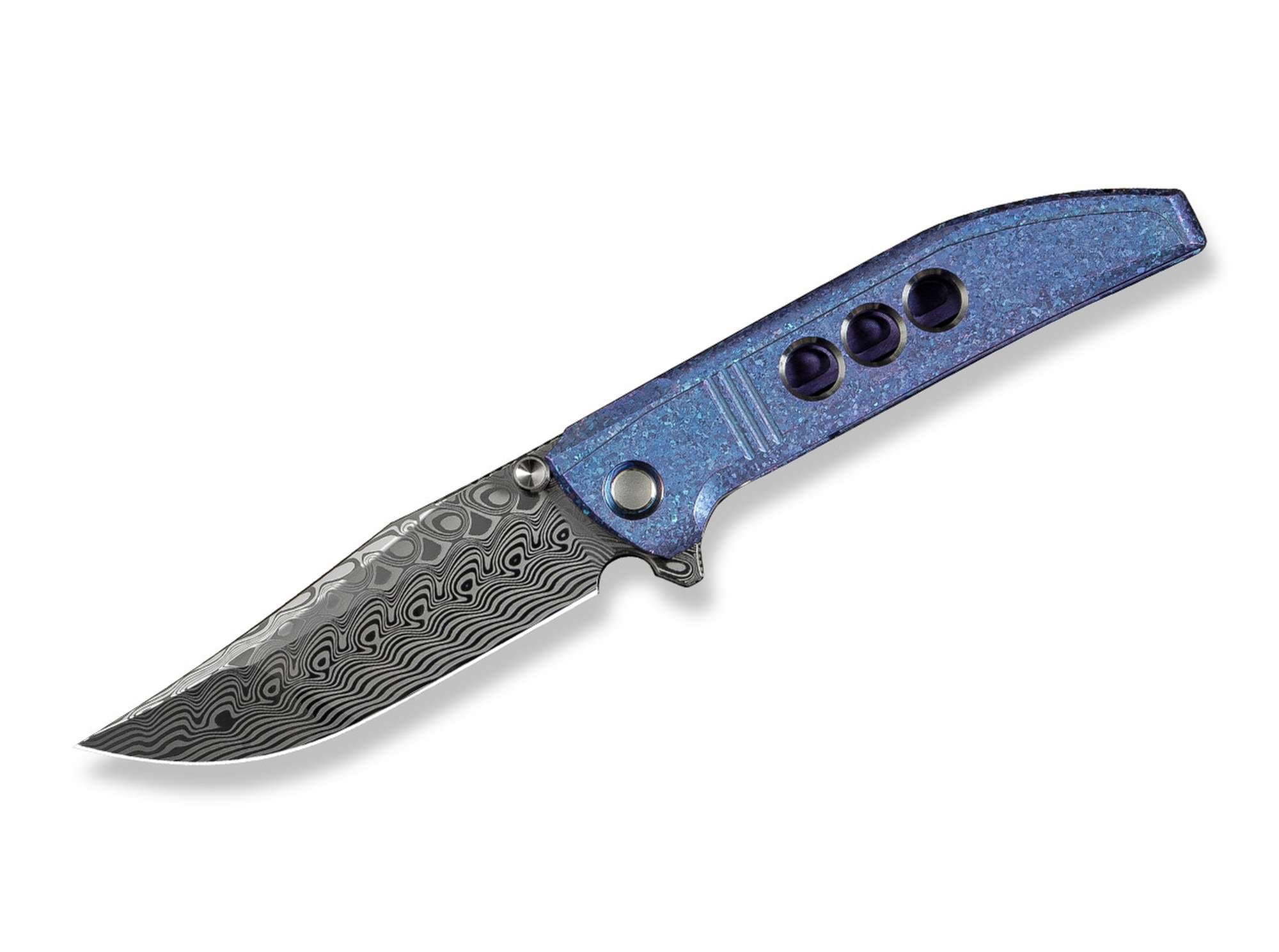 Bild von WE Knife - Ezinta Damascus Titanium Crystalzied Blue & Purple