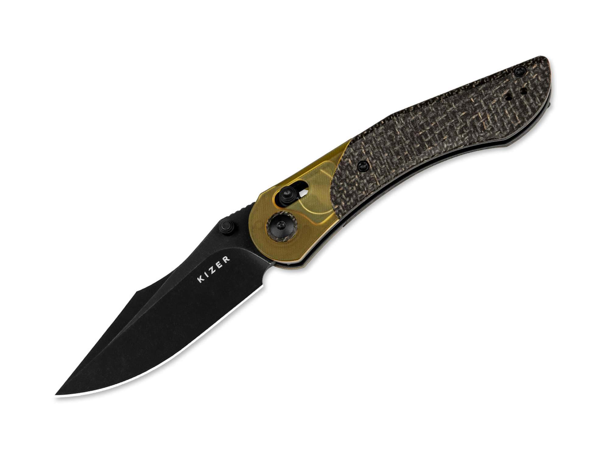 Immagine di Kizer - Mini Mystic 154CM PEI & Burlap Micarta